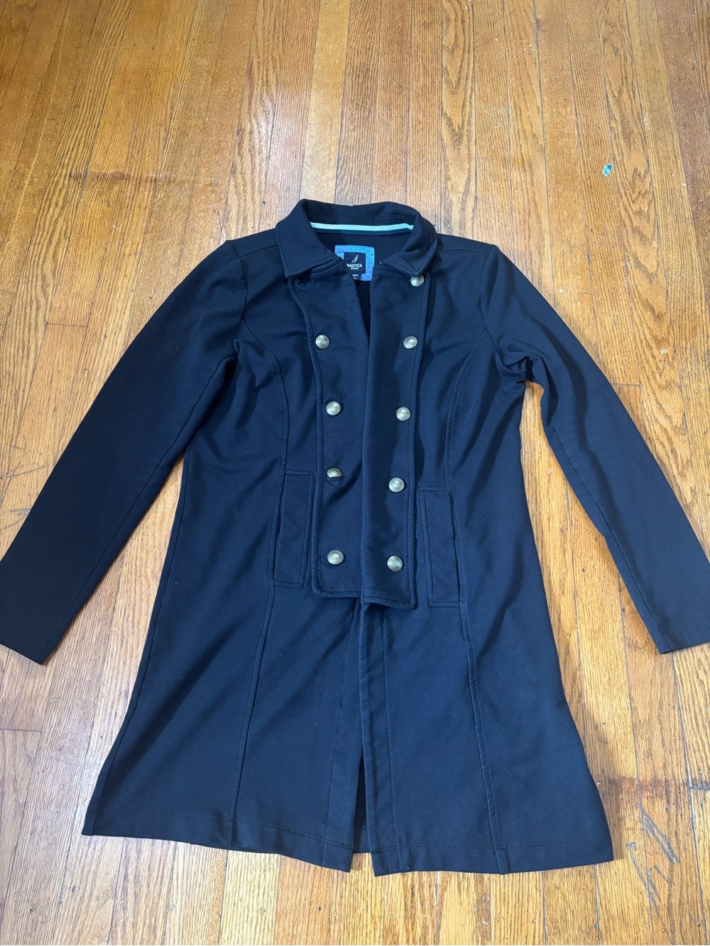 Women's Black Double-Breasted Military Trench Coat